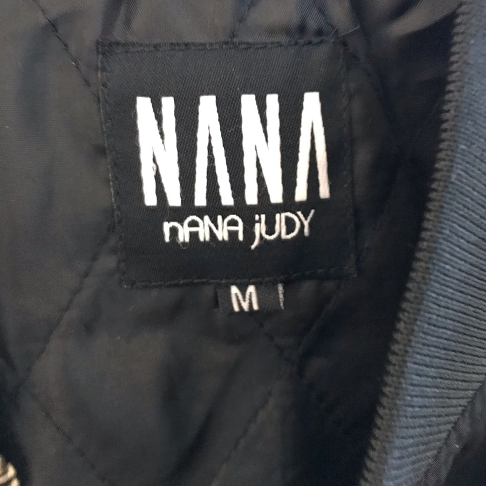 🆕 NANA JUDY Unisex Black Bomber Jacket; Parachute w/ Silver- tone - Picture 6 of 7